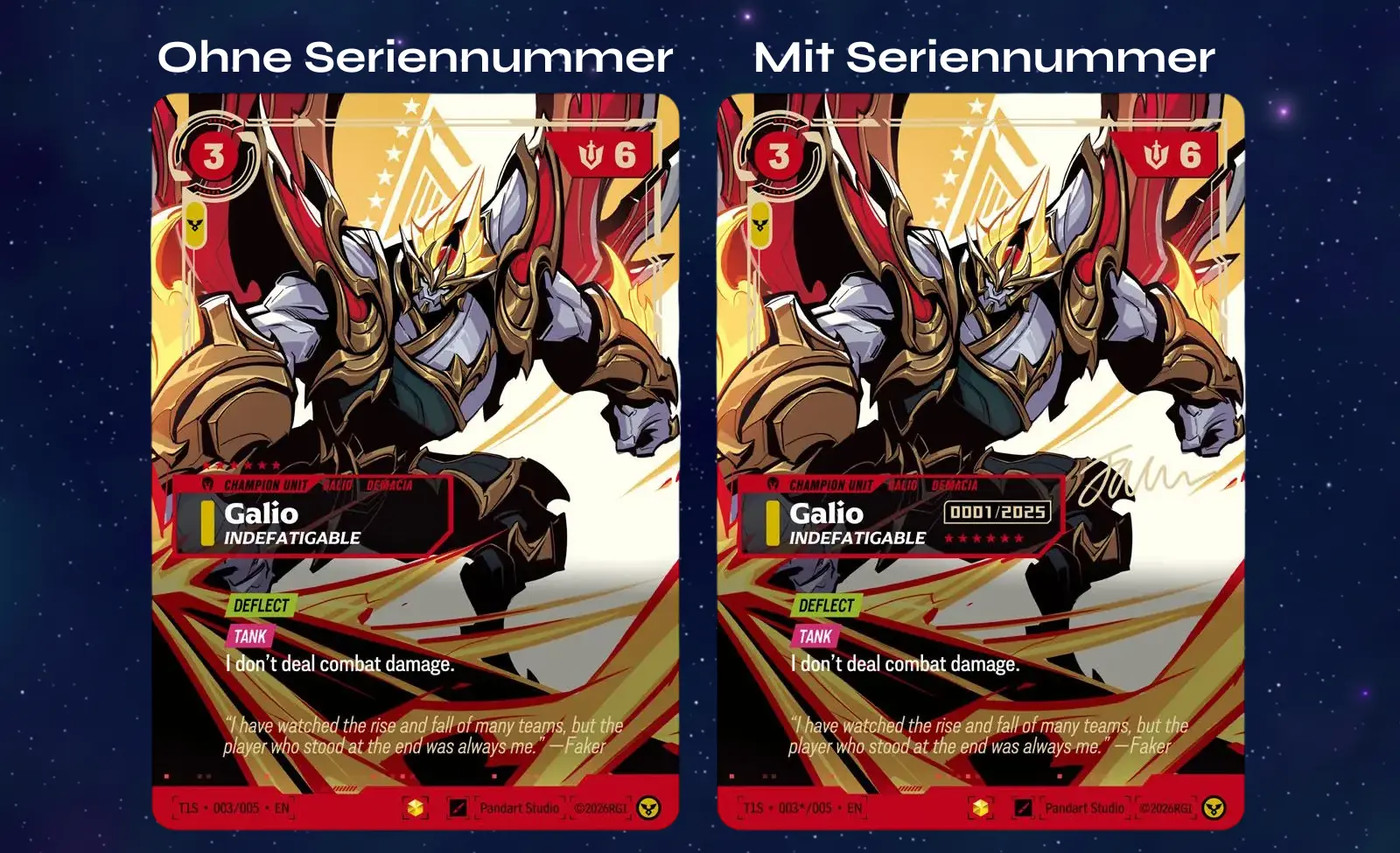 Karte mit oder ohne Seriennummer